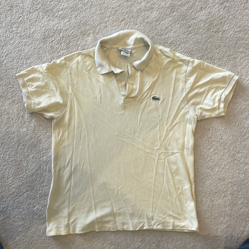 Men’s Lacoste Yellow Canary Polo Size 4 Short Sleeves